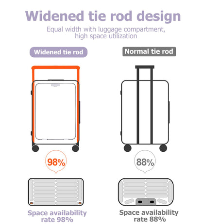 feilario suitcase with aluminum frame and spinner wheels, 20in/24in sizes available