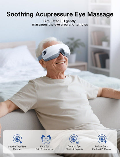 Burrki Eye Massager with Heat and Cooling, Massaging Eye Mask