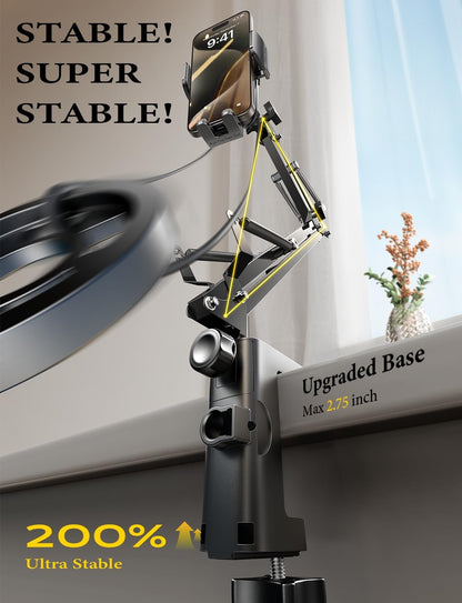 LISEN gooseneck phone holder — flexible arm clamp for desk and bed