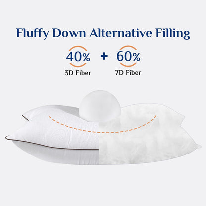 JOLLYVOGUE pillows - Soft and supportive set of 2 bed pillows for side and back sleepers