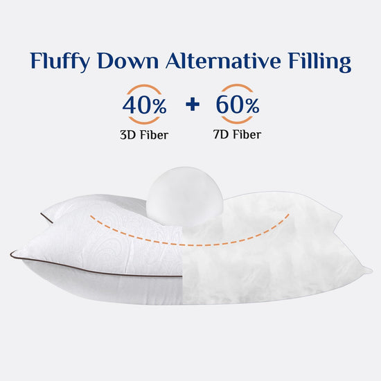 JOLLYVOGUE pillows - Soft and supportive set of 2 bed pillows for side and back sleepers