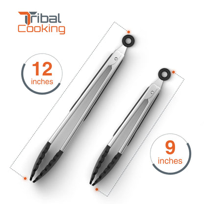 Tribal tongs — Silicone tips with non-slip grips and heat resistant design.