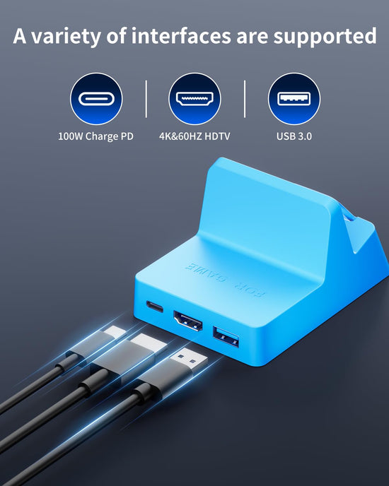 CAWOOSOO Blue TV Dock Station for Nintendo Switch 2 and 1