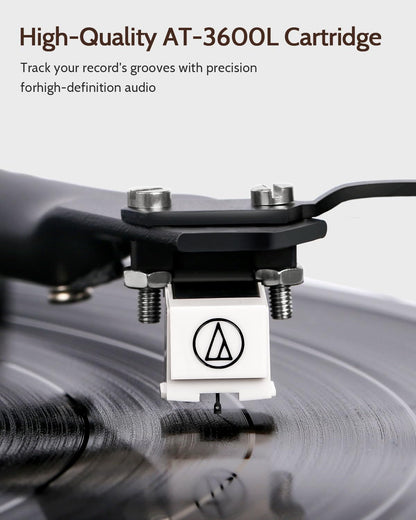 1 BY ONE Bluetooth turntable with wireless playback and auto off features