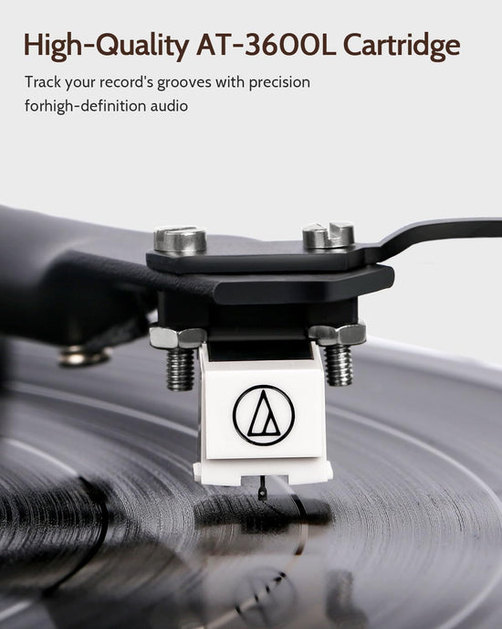 1 BY ONE Bluetooth turntable with wireless playback and auto off features