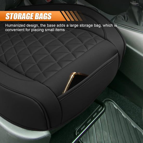 Vehicle seat cover — Luxury faux leather with storage pocket and anti-slip design