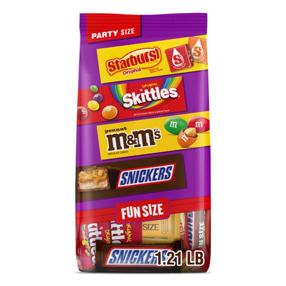 Chocolate candy — Assorted M&M'S, Snickers, Starburst and Skittles pack