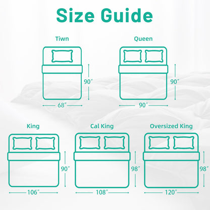 King size duvet insert — 750+ fill power, 1200TC cotton, gray comforter with tabs