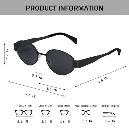 Butaby retro oval sunglasses — classic style with UV400 protection