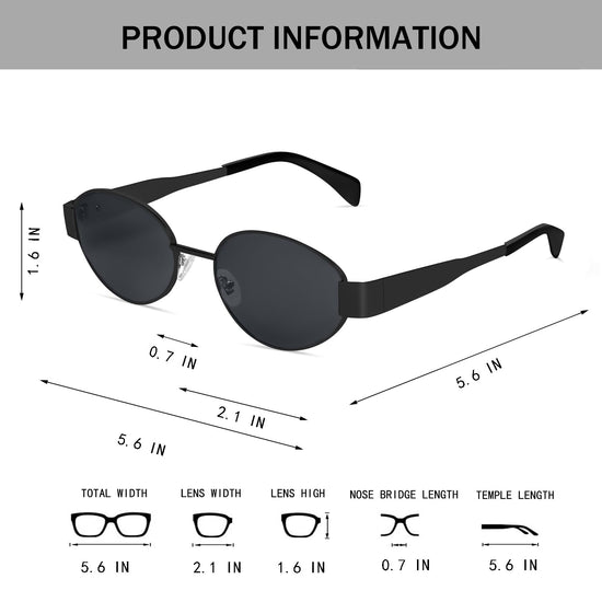 Butaby retro oval sunglasses — classic style with UV400 protection