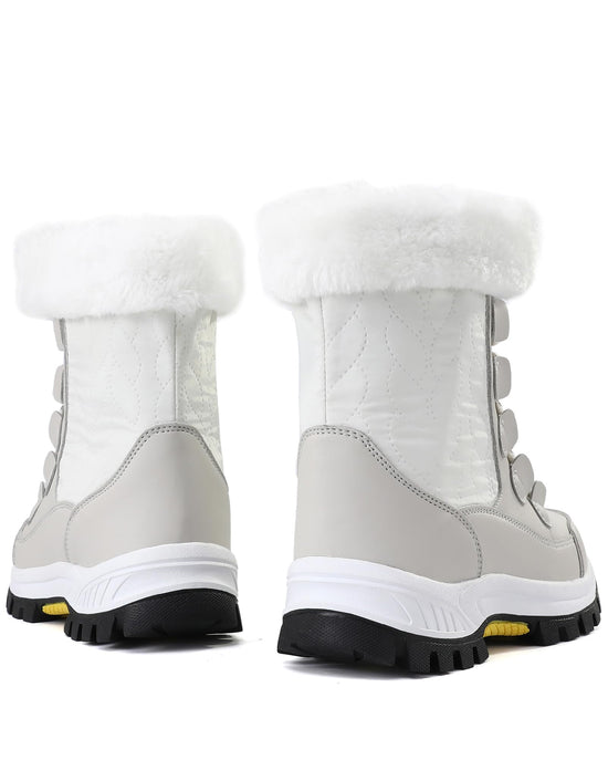 COOJOY waterproof winter snow boots — lightweight and warm mid calf booties