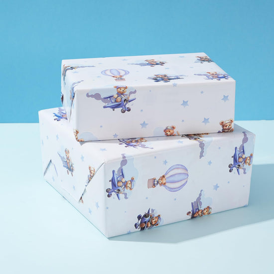Cuitpan gift wrap — blue birthday design