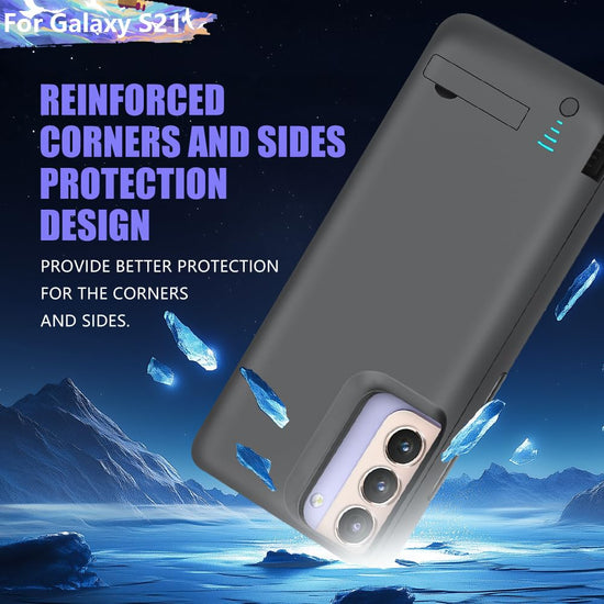 Cellular phone case — Upgraded battery for Samsung Galaxy S21 5G, 4800mAh capacity