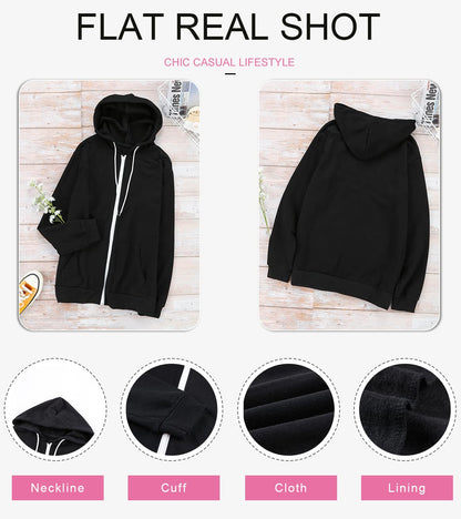 Dokotoo sweatshirt with pockets and full zip up design for women
