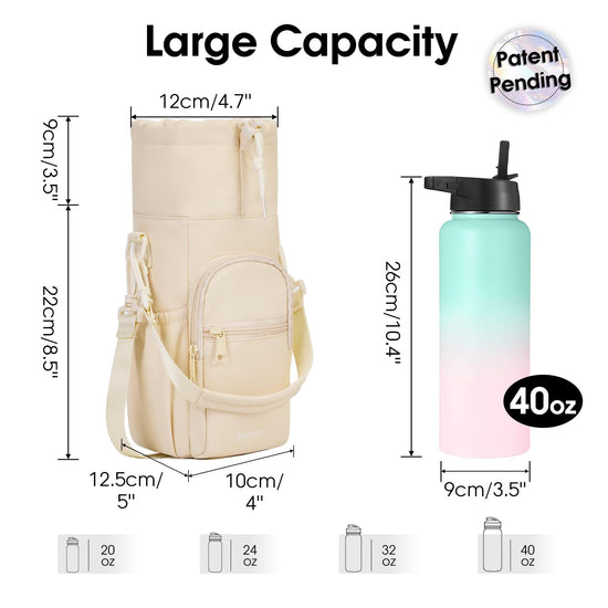 sportsnew water bottle carrier with phone pocket and crossbody strap