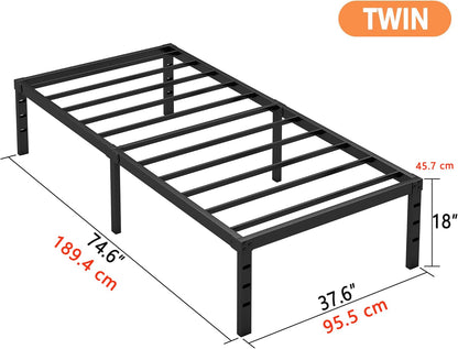 Hafenpo bed frame — sturdy metal platform with under bed storage