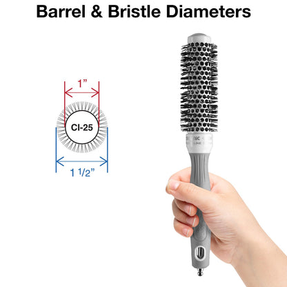 Olivia Garden Ceramic + Ion round thermal hair brush — professional blowout brush for thick hair