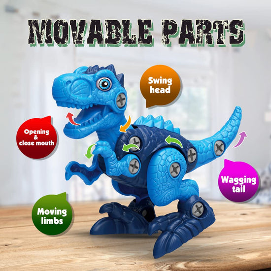 Dinosaur toys with electric drill for kids - STEM construction building toy