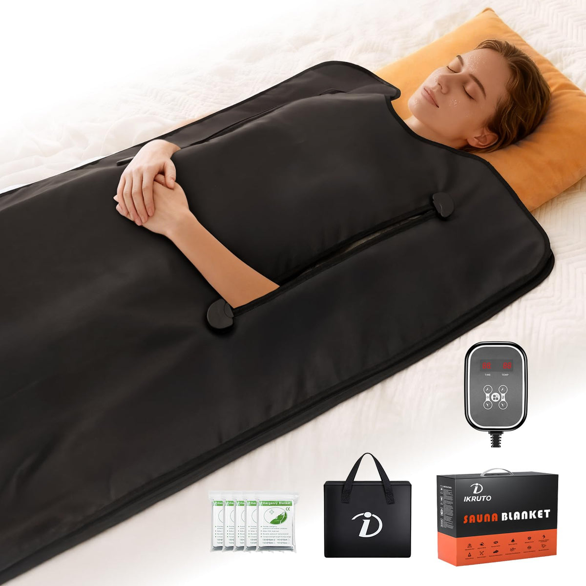 IKRUTO sauna blanket - portable infrared design for detox and relaxation at home