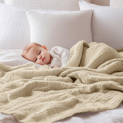 EMME cotton muslin throw blanket — breathable and lightweight design