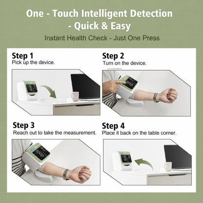 Automatic Electronic Blood Pressure Monitor, 22-40 CM Blood Pressure Cuff, 3 Users*199 Memories, Arm Blood Pressure Monitors for Home Use, Backlit Large LED Screen, BP Monitor (White Olive Green)