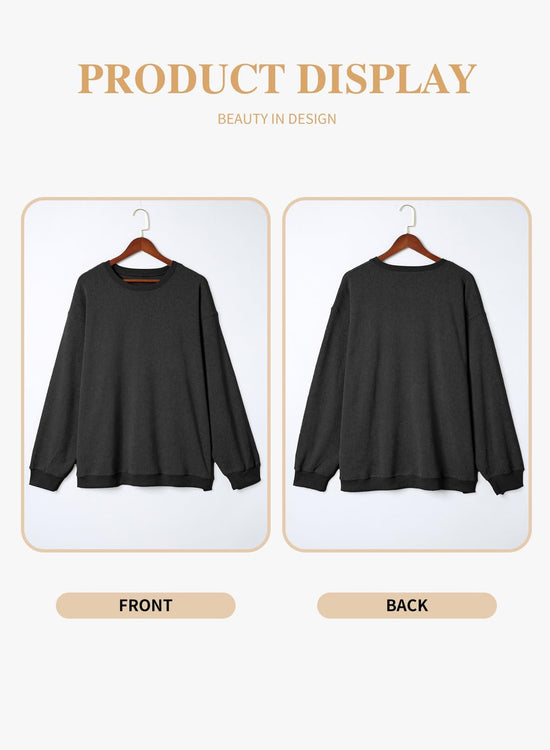 Eytino women plus size sweatshirt - casual oversized pullover in soft fabric