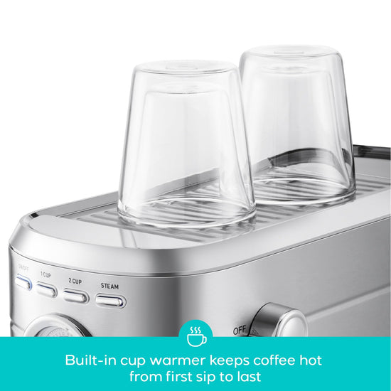 CASABREWS coffee maker — 20 bar pressure with milk frother and removable water tank