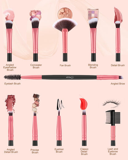 Cosmetic brush set — 16 pcs bestope pro synthetic foundation and eye brushes