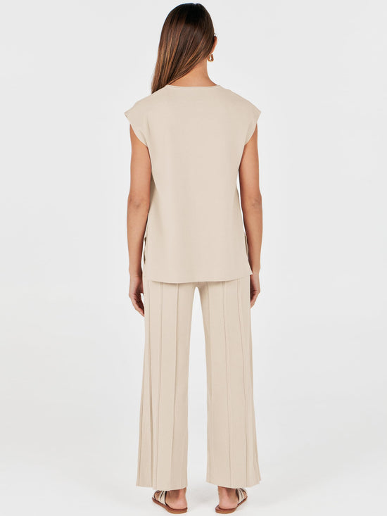 ANRABESS coordinated outfit — summer knit sweater vest and pant set for vacation