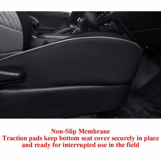 Vehicle seat cover — EKR custom fit black and gray leather set for Silverado/Sierra 1500/2500/3500 HD 2014-2020