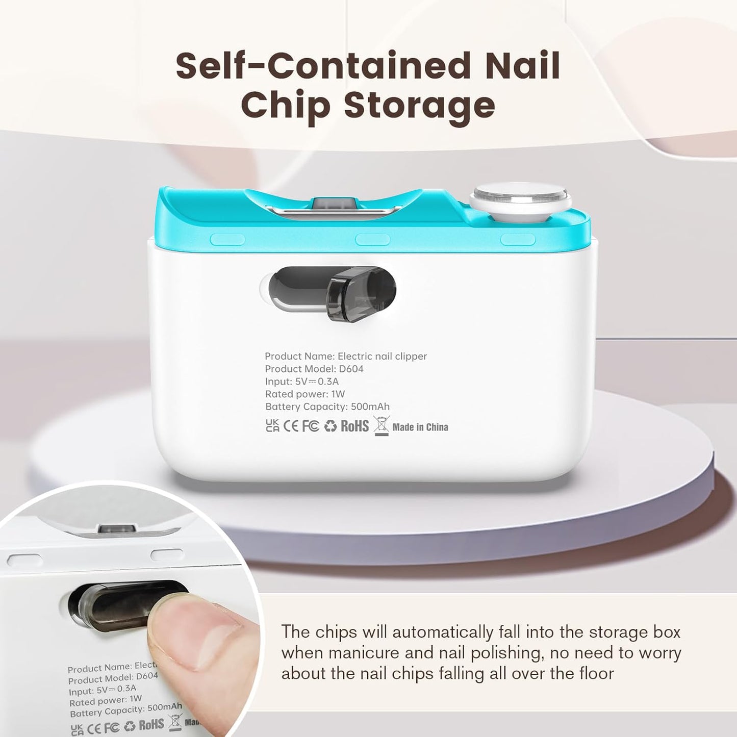 Electric Nail Clipper, 2-in-1 Automatic Nail Clipper, Electric Nail Trimmer 2-Speed 40DB Baby Nail Trimmer with LED Light,for All Ages Baby,Kids,Adults,Seniors,Manicure Set,Baby Nail Kit Portabl