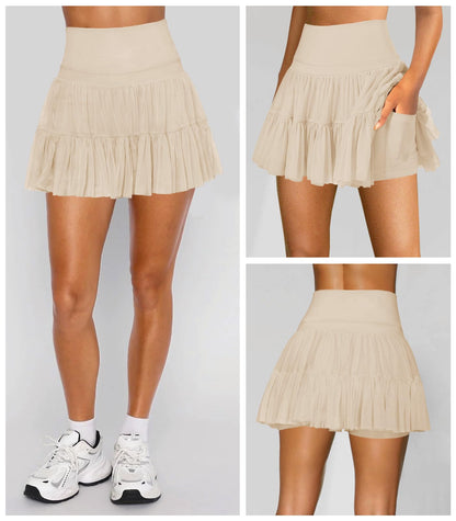 Women's high waisted pleated skort with pockets for athletic activities