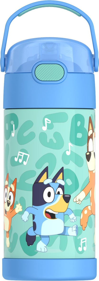 THERMOS funtainer water bottle – 12 ounce stainless steel with straw lid