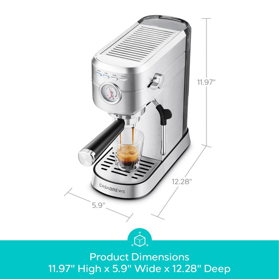 CASABREWS coffee maker — 20 bar pressure with milk frother and removable water tank