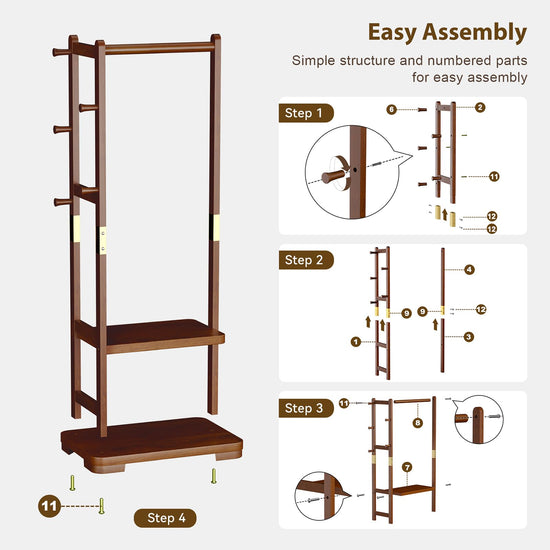 Solid Wood Clothes Rack