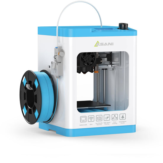 Fully Assembled Mini 3D Printer for Kids and Beginners, Complete Starter Kit, Auto Leveling 3D Printing Machine, PLA Filament, SD Card, WiFi, MAC Windows Linux (Blue (Upgraded Tina2 Plus Version))