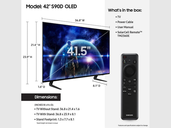 Television — Samsung 65-inch class OLED 4K S90D seriesTelevision — Samsung 65-inch OLED 4K S90D series