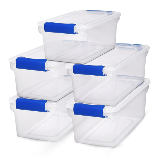 Storage box — Clear plastic and stackable design by HOMZ