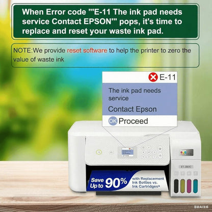 uycbhink 2 Packs Waste Ink Pad Replacement with Reset Software Replacement for ET-2850 ET-2760 ET-2750 ET-2700 ET2850 ET2760 2850 Printer, Maintenance Box with Zeroing Software