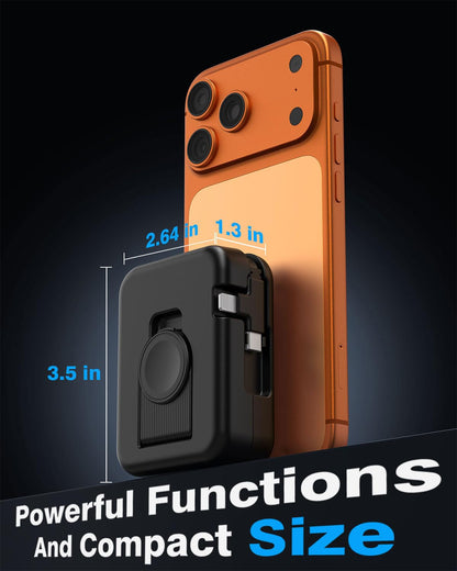 Charging adapter — 3 in 1 retractable design with 36W fast charging block and cables