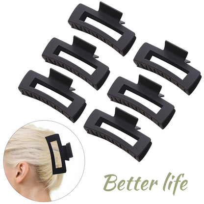 Alemaky hair clip set with square claw clips in neutral colors for all hair types