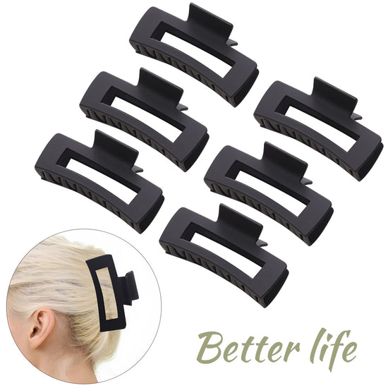 Alemaky hair clip set with square claw clips in neutral colors for all hair types