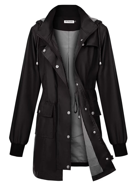 PITINAN rain coat — waterproof and lightweight with hood for women