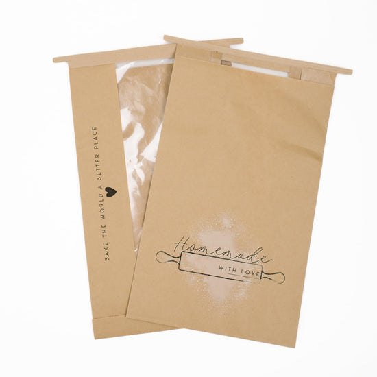 Food storage bag — Kraft paper with window for homemade bread gifting