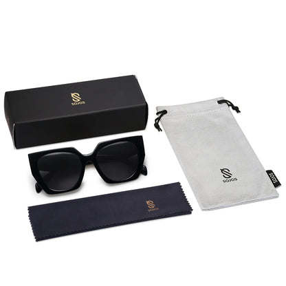 SOJOS oversized polarized sunglasses — trendy square design for women