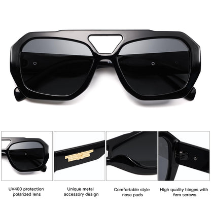 SOJOS sunglasses — Trendy aviator design with polarized lenses and double bridge