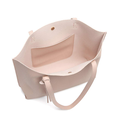 Dreubea women's tote handbag — soft faux leather with tassel detail