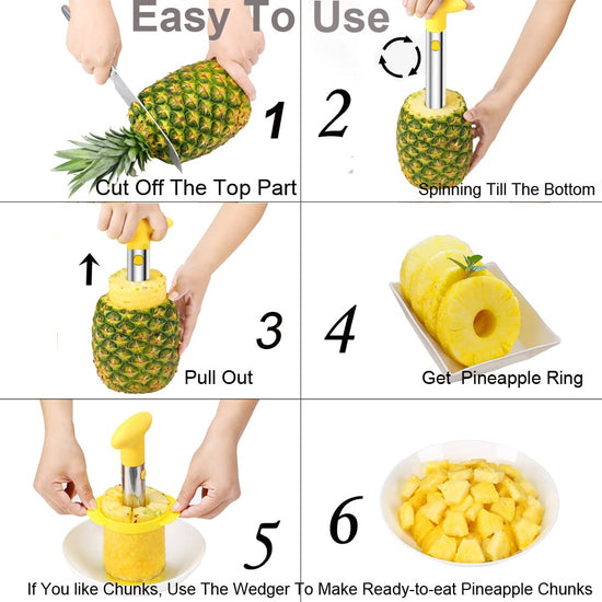 SameTech core pit remover — stainless steel pineapple peeler and slicer cutter