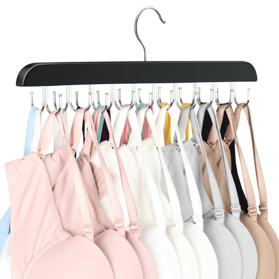 Clothes hanger — Foldable wood design with 20 hooks capacity for space saving storage