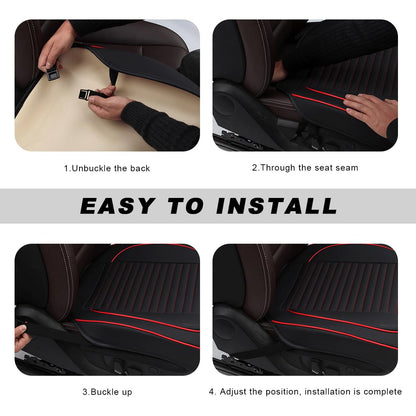 ZNDAW vehicle seat cover — leather front bottom cushion with storage pocket and anti-slip